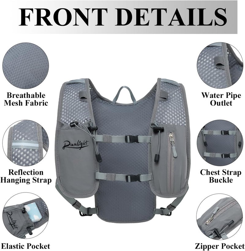 Runlight Running Vest for Women Men Lightweight Hydration Backpack Pack with 1.5L Water Bladder Bag Hydro Daypack for Hiking,Trail,Skiing,Camping,Cycling,Race,Marathon - Image 2